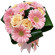 букет из кремовых роз и розовых гербер. Норвегия